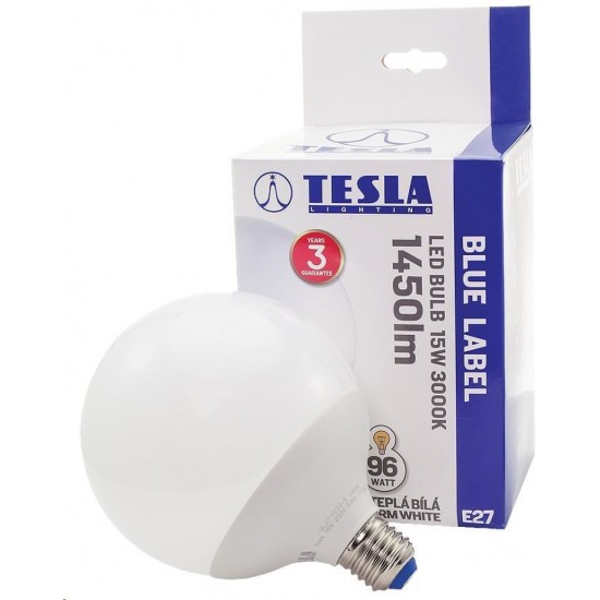 Tesla Λάμπα LED E27 GLOBE, BLUE LABEL 15W 1450 lm Θερμό φως